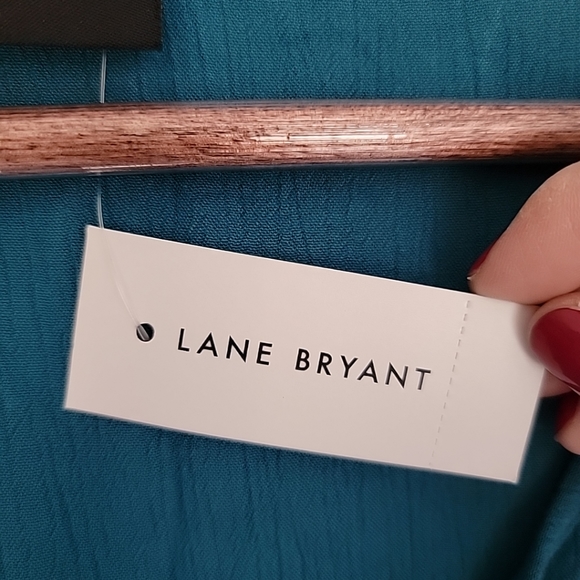 Lane Bryant Plus Size 18 Long Sleeve Top, Teal And White, NWT - Picture 6 of 13